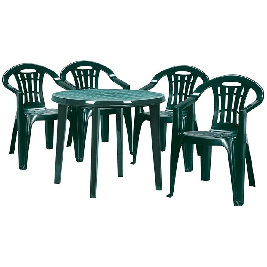 1 db LISA kerti asztal + 4 db MALLORCA kerti szék zöld színben